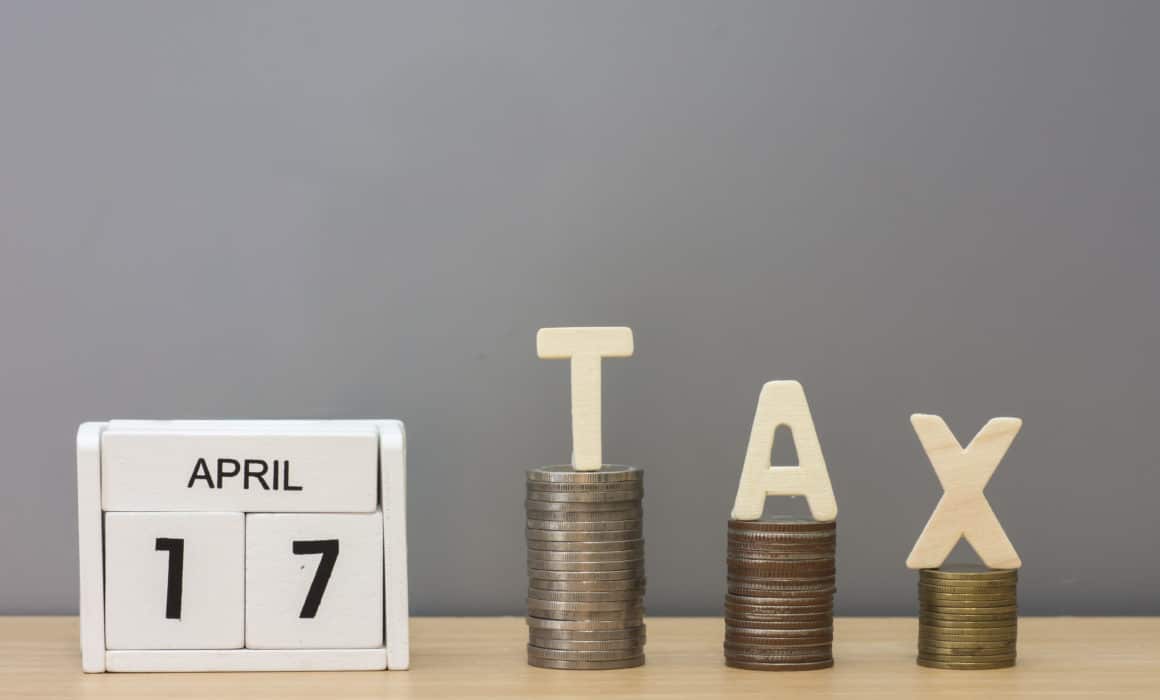 calendar and decorations that say "tax"