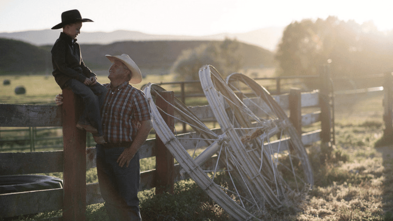 Two generations of American farmers.