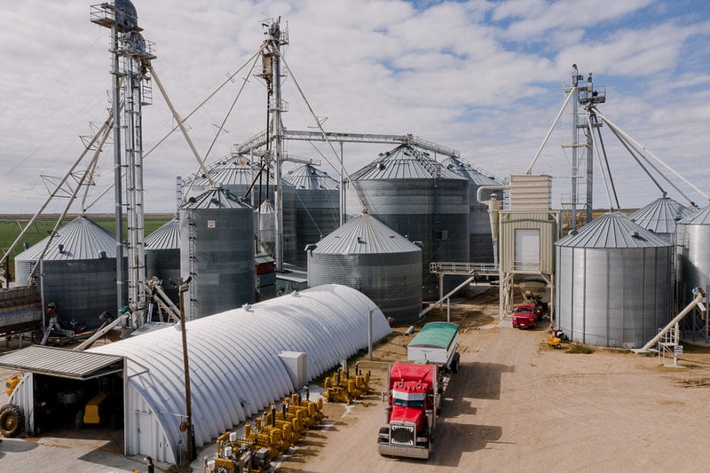 Texas grain and corn silo storage facility
