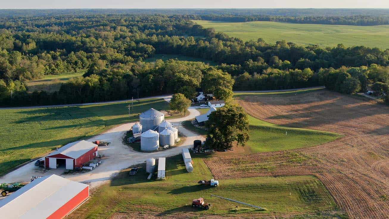 American farm and barn landscape view
